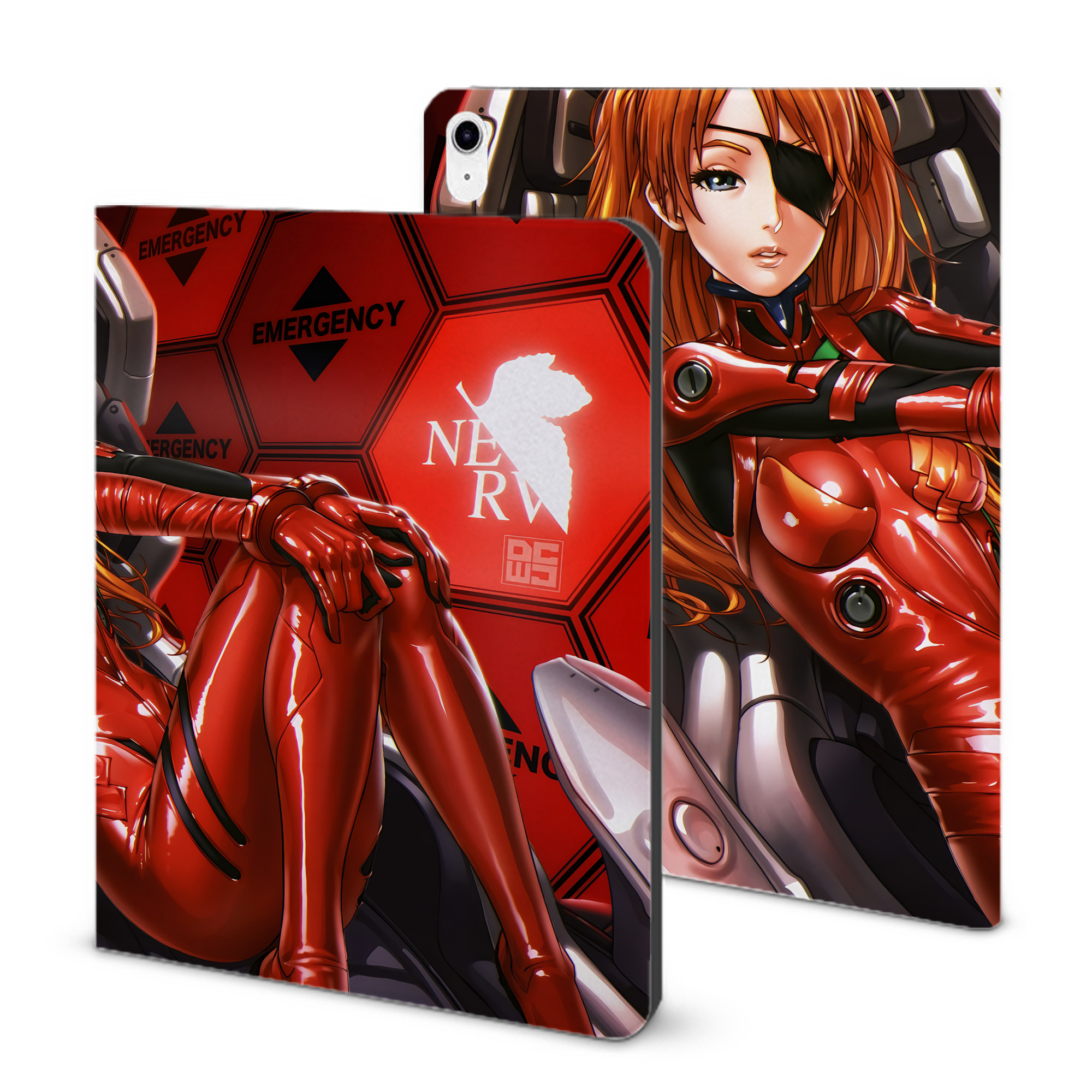 （画像用） EVA 新世紀エヴァンゲリオン IPad ケース ブック型 PUレザー TPU 耐衝撃 軽量 薄型 ペン収納なし 全面保護 IPad 各モデル対応